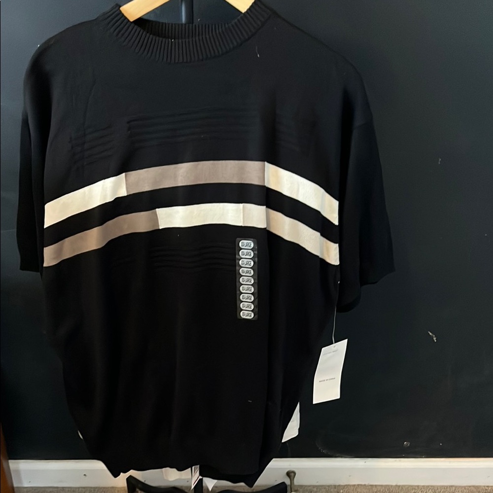 Classic Black and Tan Crewneck Sweater